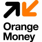 L'image affiche une forme orange abstraite ressemblant à une flèche droite ou à un symbole supérieur à, avec une ligne verticale sombre plus petite à sa gauche, le tout sur un fond transparent. La conception globale est